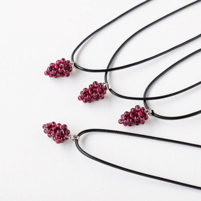 Grape Shaped Garnet Pendant Necklace Wholesale