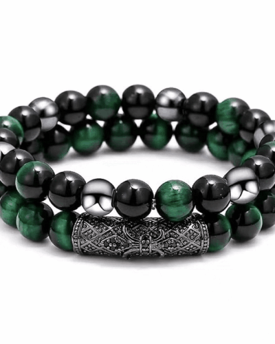 Triple Hematite Black Obsidian Tiger's Eye Bracelet Wholesale