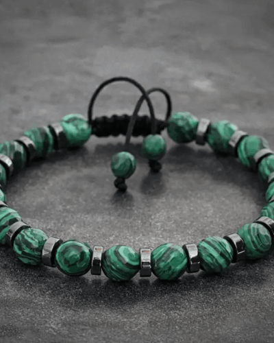 8MM Adjustable Woven Green Malachite Bracelet Wholesale