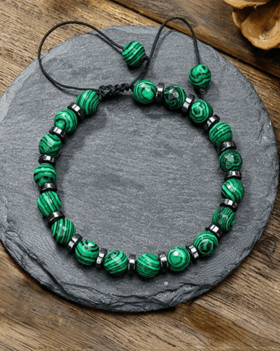 8MM Adjustable Woven Green Malachite Bracelet Wholesale