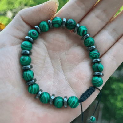 8MM Green Malachite Stone Bracelet Adjustable Bracelet