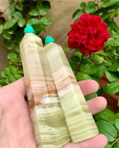 Green Onyx Tower Meditation Home Decor Bulk