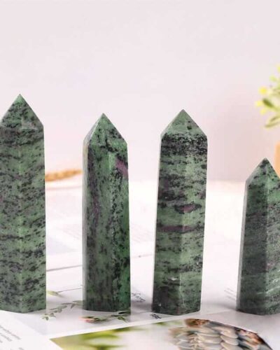 Green Ruby Zoisite Tower Crystal Wand Bulk