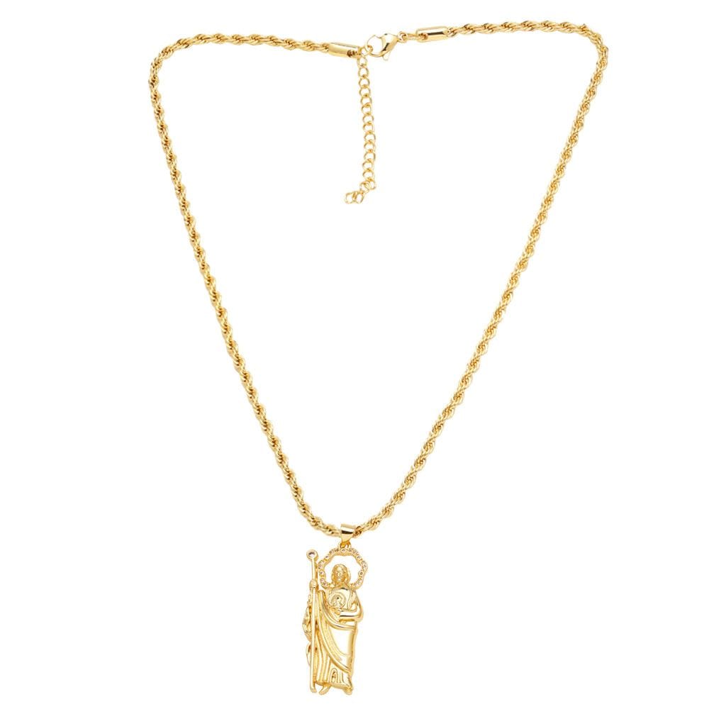 Grim Reaper Pendant 18k Gold Plated Brass Necklace - Image 3