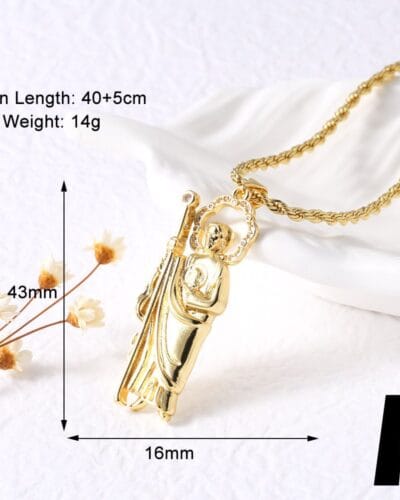 Grim Reaper Pendant 18k Gold Plated Brass Necklace 7