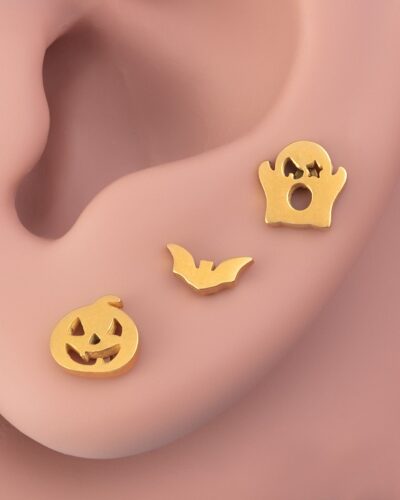 Halloween Pumpkin Bat Vertical Labret Wholesale