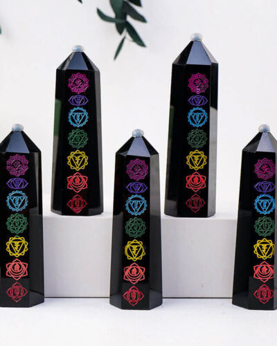 Healing 7 Chakra Patterns Black Obsidian Tower