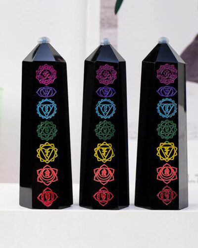 Healing 7 Chakra Patterns Black Obsidian Tower