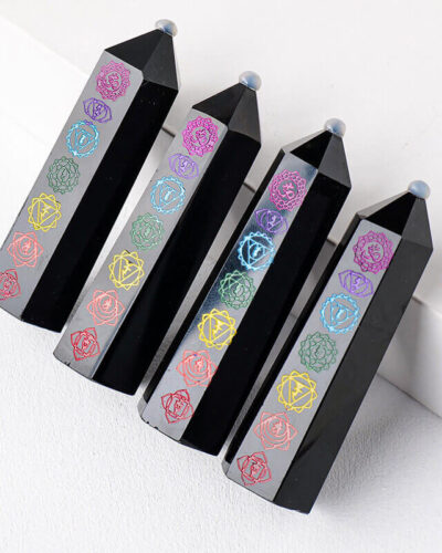 Healing 7 Chakra Patterns Black Obsidian Tower