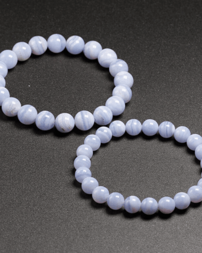 Healing Stripe Blue Lace Agate Crystal Bracelet Wholesale
