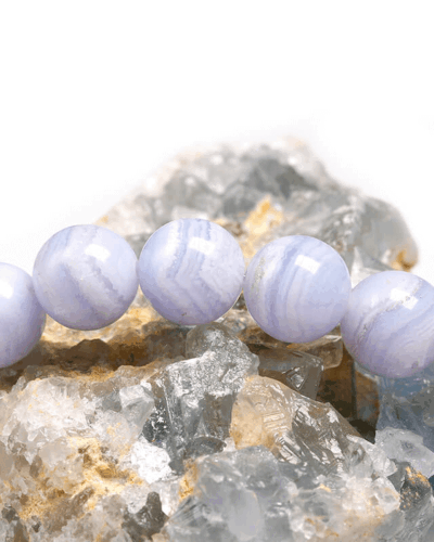 Healing Stripe Blue Lace Agate Crystal Bracelet Wholesale