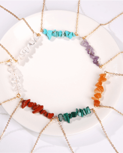 Healing Energy Irregular Chip Stone Necklace Wholesale