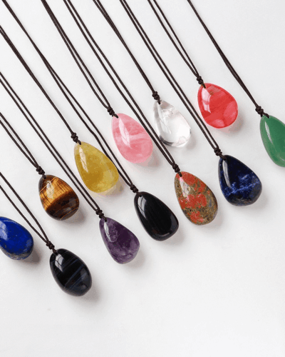 Healing Energy Waterdrop Shaped Crystal Pendant Necklace