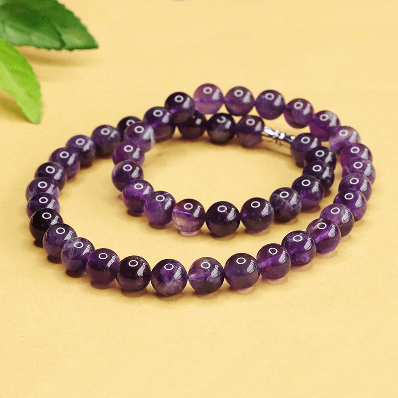 1Pcs Healing Meditation Beaded Amethyst Necklace Wholesale