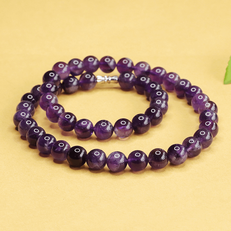 Healing Meditation Amethyst Beaded Necklace Wholesale