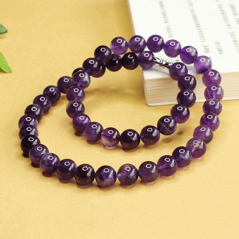 Healing Meditation Amethyst Beaded Necklace Wholesale