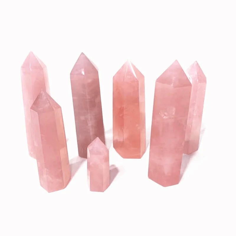 Healing Pointed Polished Rose Quartz Tower Bulk