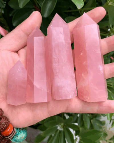 Healing Pointed Polished Rose Quartz Tower Bulk