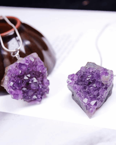 Healing Small Amethyst Raw Pendant Necklaces Wholesale