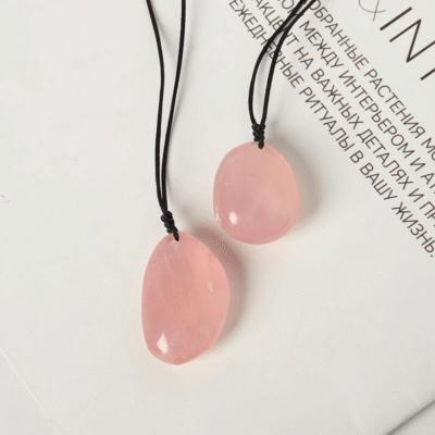 Healing Teardrop Rose Quartz Pendant Necklace for Her