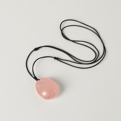 Healing Teardrop Rose Quartz Pendant Necklace for Her