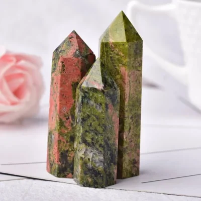 Healing Unakite Tower Crystal Point Wand Bulk