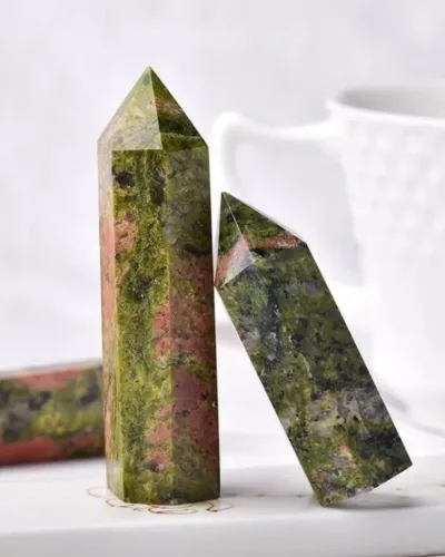 Healing Unakite Tower Crystal Point Wand Bulk