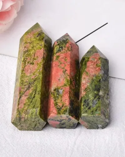 Healing Unakite Tower Crystal Point Wand Bulk