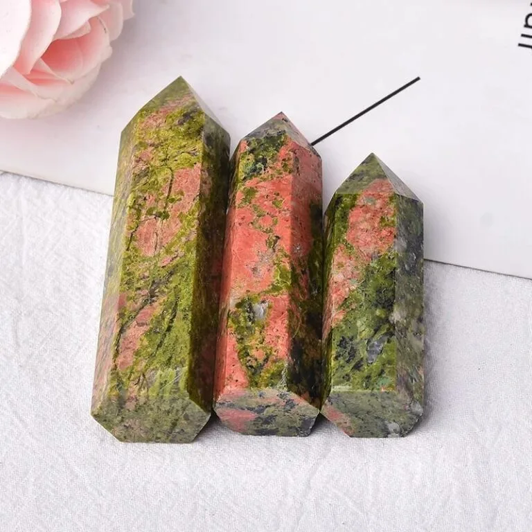 Healing Unakite Tower Crystal Point Wand Bulk