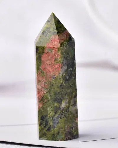 Healing Unakite Tower Crystal Point Wand Bulk