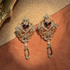 Heart Hollowed Vintage Diamond Drop Earrings show