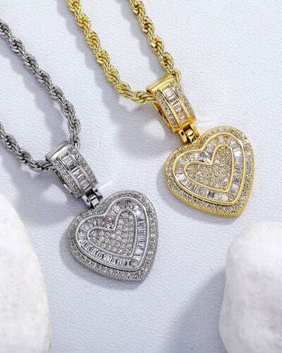 Heart Pendant 14K Gold Plated Copper Necklace 12