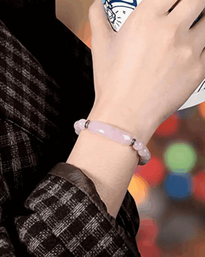 8MM Healing Crystal Heart Charm Bracelet Bulk