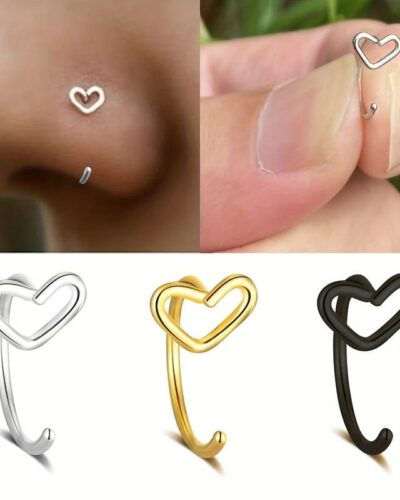 Heart Shape Nose Piercing Studs Wholesale (6)