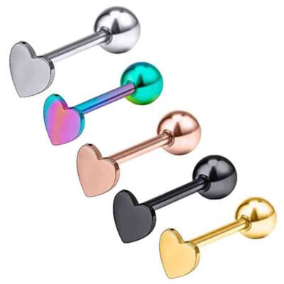 Heart Shape Stainless Steel Tongue Ring Nipple rings Wholesale (1)