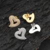 Heart Shaped Brass Earring with Zircon Wholesale