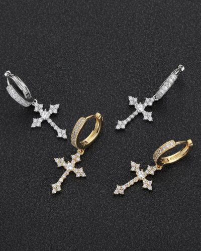 Hip Hop Cross Zircon Earring Wholesale