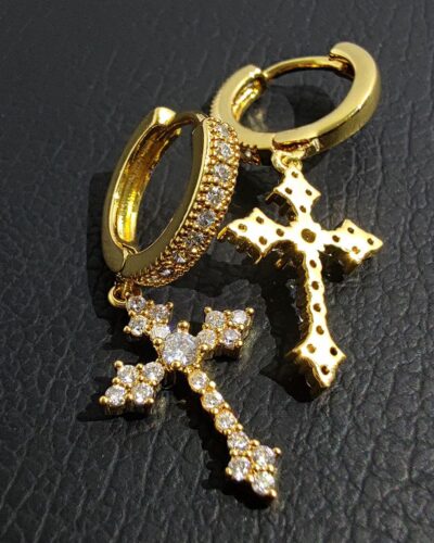 Hip Hop Cross Zircon Earring Wholesale