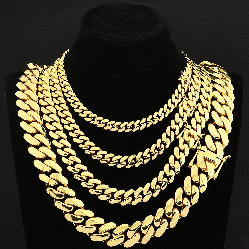 Hip Hop Polished Mens Cuban Necklace Wholesale - Imagem 4