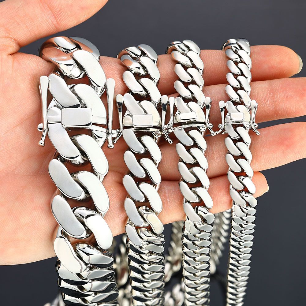 Hip Hop Polished Mens Cuban Necklace Wholesale - Imagem 5