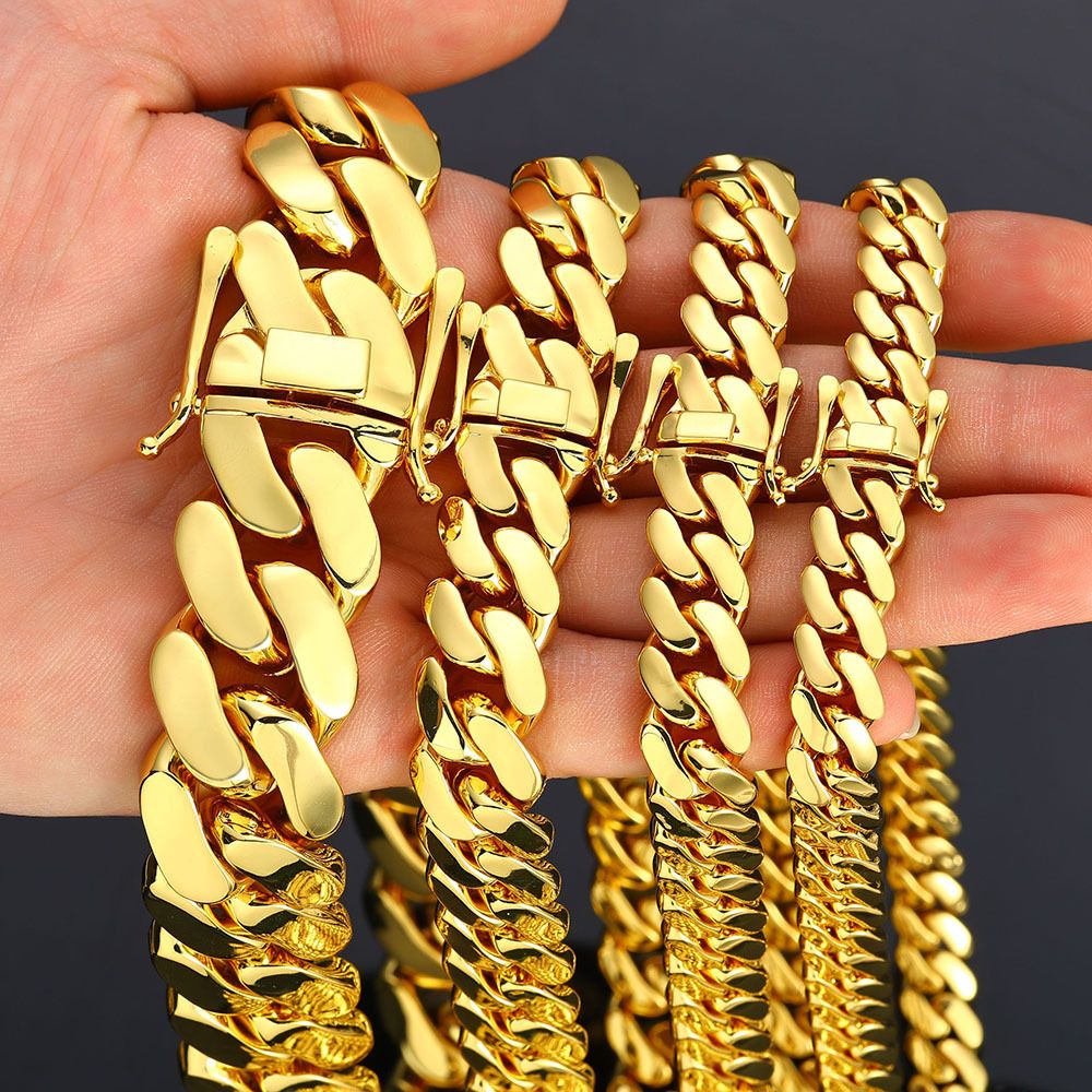 Hip Hop Polished Mens Cuban Necklace Wholesale - Imagem 6
