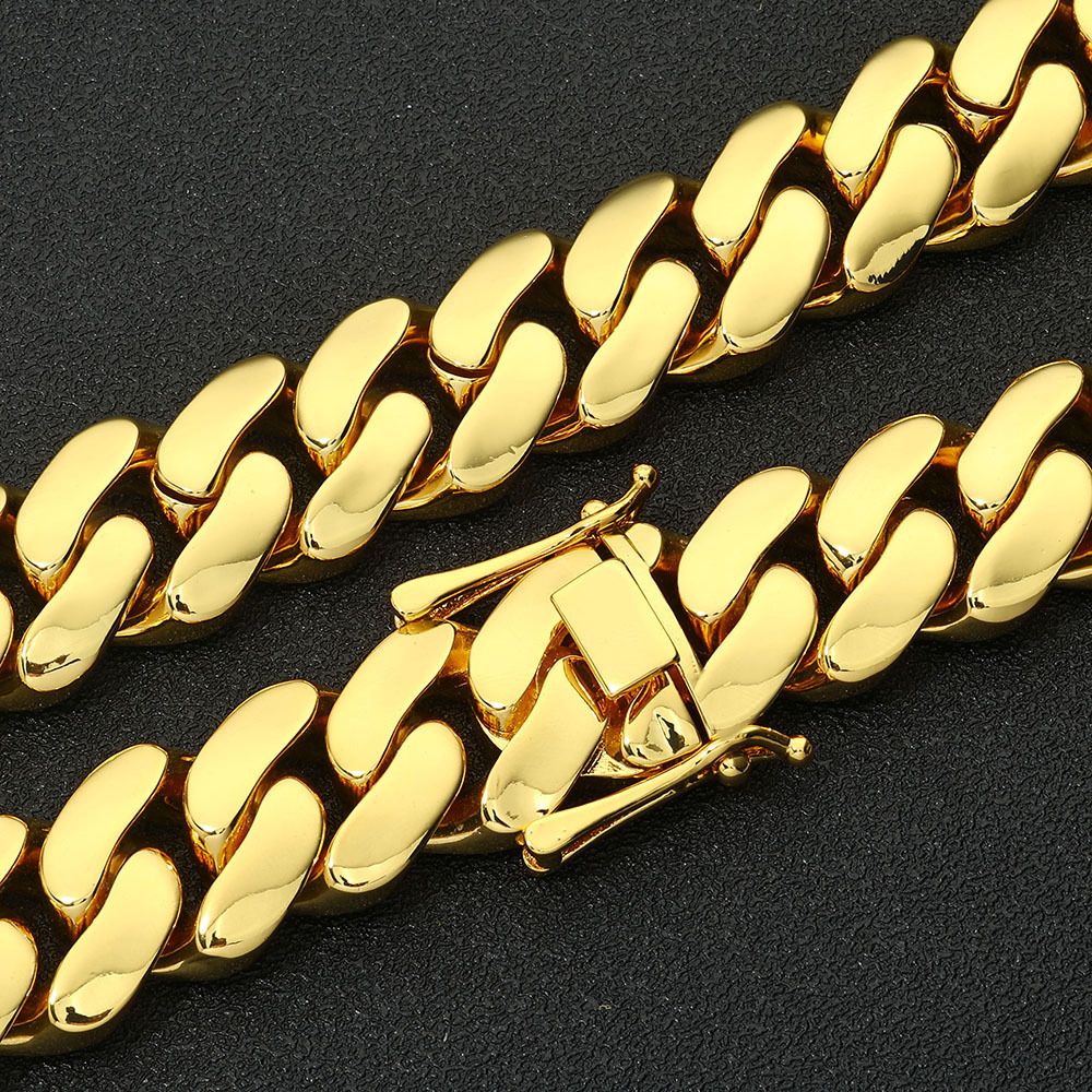 Hip Hop Polished Mens Cuban Necklace Wholesale - Imagem 7