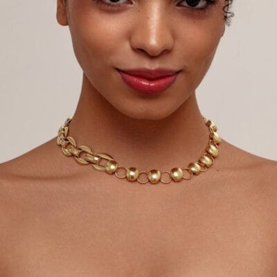 Hollowed Chunky Stainless Steel Chain Necklace 2