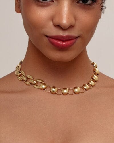 Hollowed Chunky Stainless Steel Chain Necklace 2