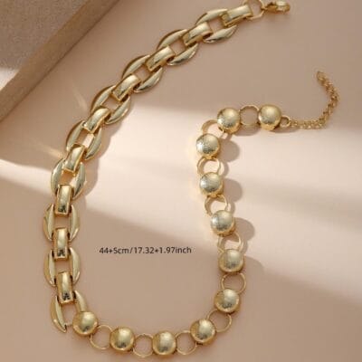 Hollowed Chunky Stainless Steel Chain Necklace 4