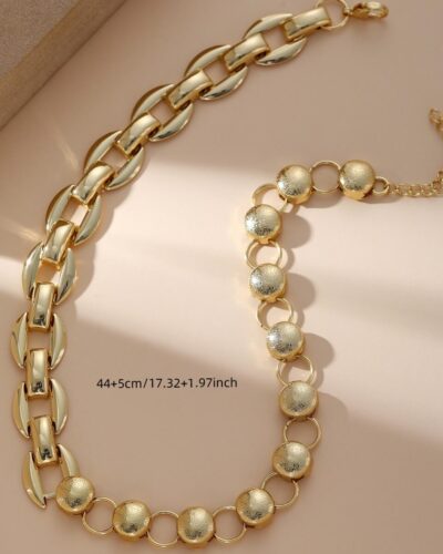 Hollowed Chunky Stainless Steel Chain Necklaceの別ビュー