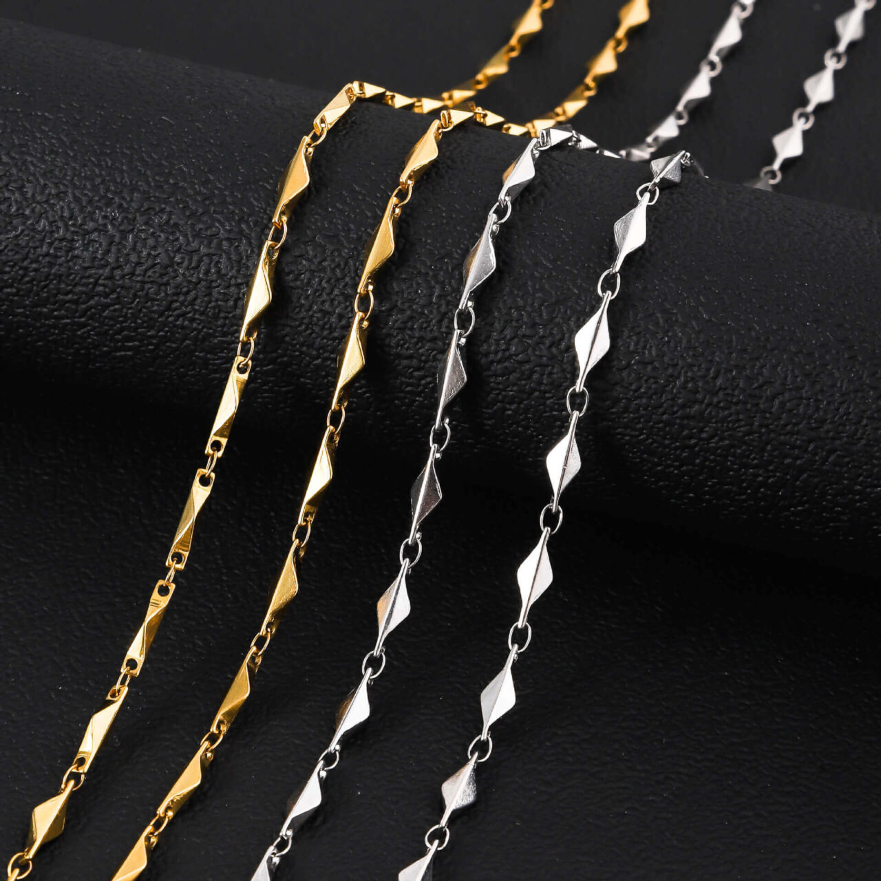 Ingot 18K Gold Plated 304 Stainless Steel Chain Necklace Wholesale (1)