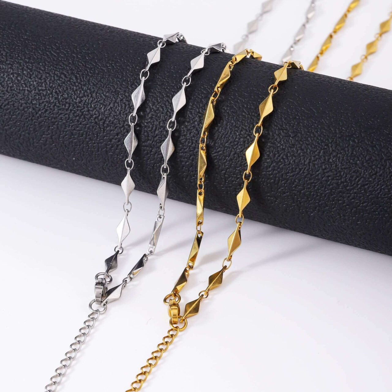 Alternative view of Ingot 18K Gold Plated 304 Stainless Steel Chain Necklace Wholesale