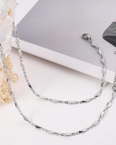 Ingot 18K Gold Plated 304 Stainless Steel Chain Necklace Wholesale 4