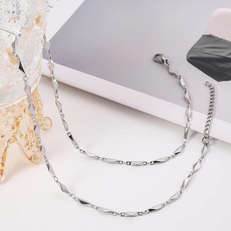 Ingot 18K Gold Plated 304 Stainless Steel Chain Necklace Wholesale 4